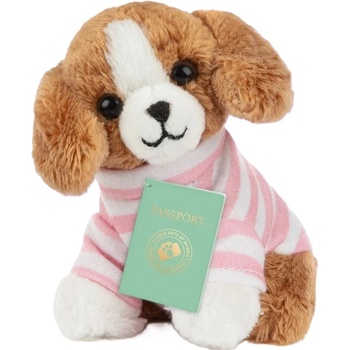 Studio Pets Плюшена играчка Studio Pets - Бигъл Били с куфарче, паспорт и стикери, 8 cm (6527)