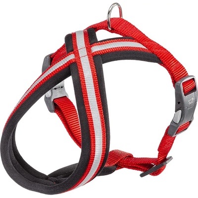 Ferplast - Daytona Cross M/ Large - Нагръдник с мека подплата за кучета с гръдна обиколка 63 до 88 см. - червен