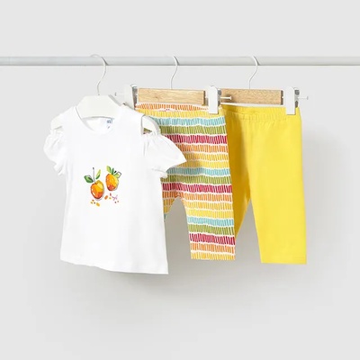 Mayoral Комплект тениска и 2 къси клина в жълто за мини момиче Майорал