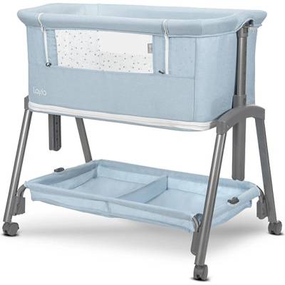 Lorelli Мини кошара с падаща преграда 2 в 1 Lorelli - Layla, Blue (10080742608)