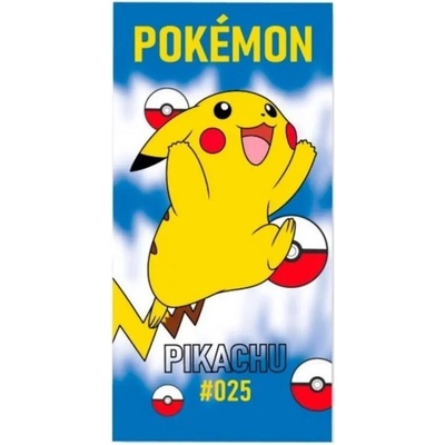 Sahinler Dětská bavlněná plážová osuška Pokémon Pikachu 140 x 70 cm