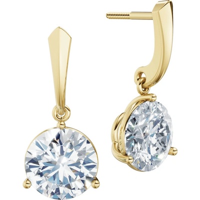 DF dámske náušnice 6419, žluté zlato s laboratorními diamanty o celkové váze 6.00 ct VS1/F