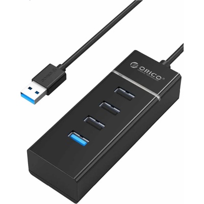 ORICO USB хъб Orico W6PH4-U3-V1, 4-портов, USB 3.0, Черен (W6PH4-U3-V1-BK)