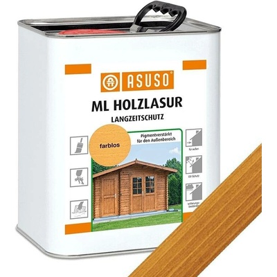 Lazura rozpouštědlová olejová pigmentová ASUSO ML Holzlasur kaštan 2,5 l