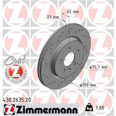 Brzdový kotúč ZIMMERMANN 430.2635.20 (430263520)