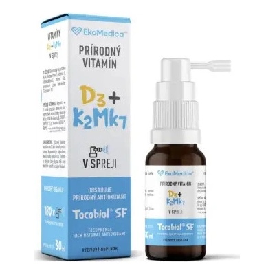 EkoMedica SK Prírodný Vitamín D3+K2Mk7 sprej 30 ml