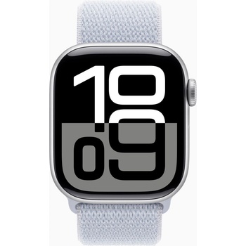 Apple Watch Series 10 46mm stříbrný hliník s oblačně modrým provlékacím řemínkem MWWN3QC/A