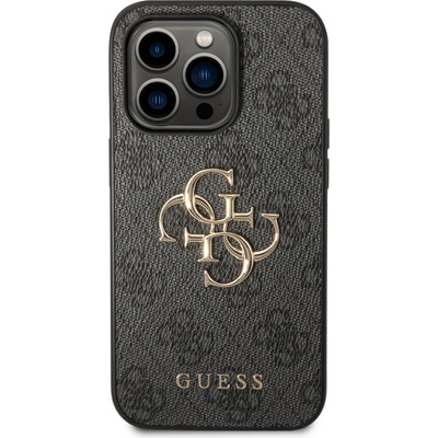GUESS Гръб Guess PU 4G Metal Logo Case за iPhone 15 Pro - Сив