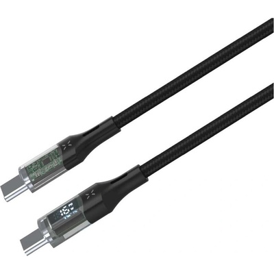 FIXED FIXDD-CC12-BK USB-C/USB-C s displejom a podporou PD, USB 2.0 100 W, 1,2m, černý