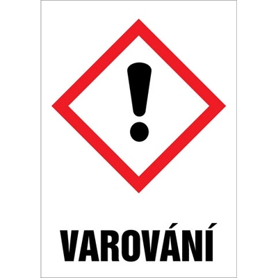 Značka GHS07 Varování, samolepicí fólie, 148 × 210 mm BZ FD619