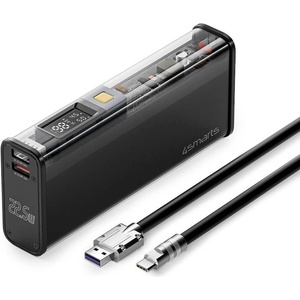 4smarts Външна батерия с 2xUSB-A, 1xUSB-C и 1xLightning портове с технология за бързо зареждане - 4smarts Power Bank Lucid Block 18000 mAh 22.5W (черен) (540210)