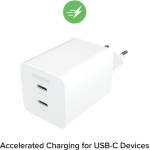mophie Зарядно устройство Mophie Essentials Dual USB-C-PD-50W 409911854 (Essentials Dual USB-C-PD-50W 409911854)
