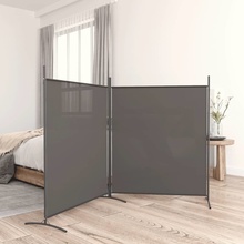 Greatstore 2dílný paraván antracitový 348 x 180 cm textil