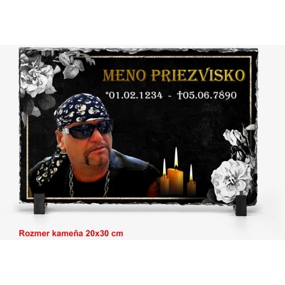 Efektný darček Spomienkový fotokameň na hrob – pamätný kameň s vlastnou fotografiou