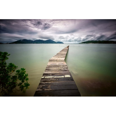 DIMEX ART Флизелинов фототапет дървен кей 375 x 250 см