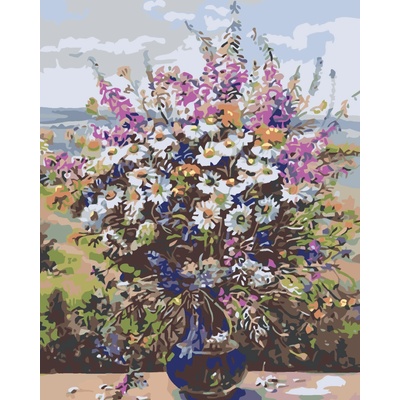 ZUTY Malování podle čísel LETNÍ KYTICE VE SKLENĚNÉ VÁZE 40 x 50 cm – Zboží Mobilmania