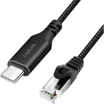 LogiLink USB 3.2 Type-C Ethernet кабел 3 м черен (CU0413) (CU0413)