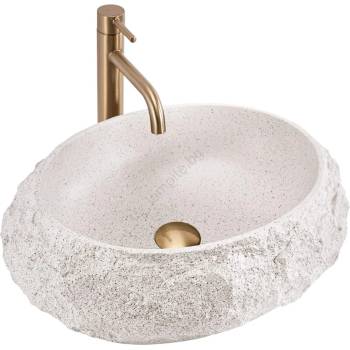 Rea REA-U4332 - Мивка за плот MIKA 38x50 см бежова/сива/имитация на камък (RE0232)