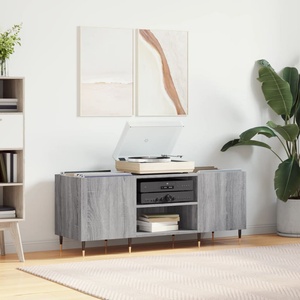 vidaXL Шкаф за винилови плочи сив сонома 121x38x48 см инженерно дърво (831674)