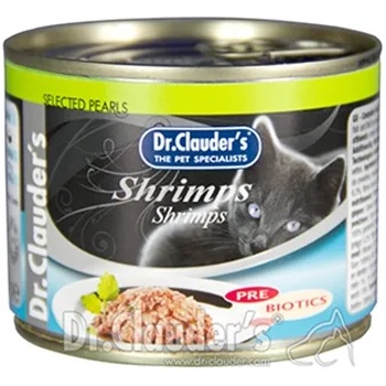 Dr.Clauder's Selected Pearls Shrimps/Prebiotics/ - Консервирана храна за котки с месо от скариди, 3 броя х 200 гр