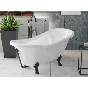 Besco Otylia ретро свободностояща вана 160x77 см с черни крака (#WKO-160W+CZ)