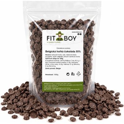 FITBOY Belgická hořká čokoláda 55% 5000 g