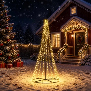 vidaXL LED Коледна Елха 235 см 1000 LED светодиода Топло бяло Стомана (42053564)