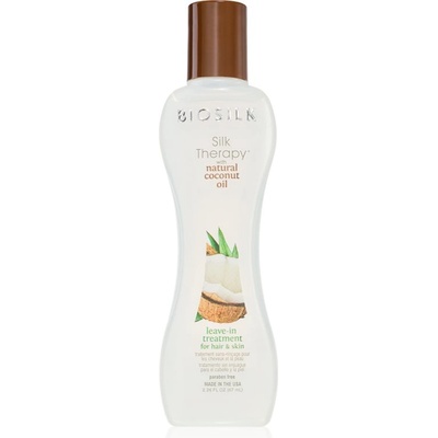 Biosilk Silk Therapy Natural Coconut Oil хидратираща грижа без отмиване за коса и тяло 67ml