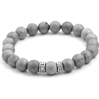 Agato Korálkový náramok z drúz achátu MINK79/17