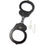 Mister B Cuff Double Lock with Hoop Black