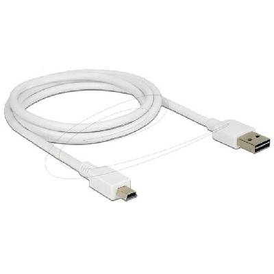 Кабел Delock EASY-USB-A 2.0 мъжко към USB Mini-B мъжко, 1m , бял (85157)