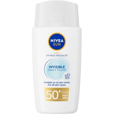 Nivea Sun Слънцезащитен флуид за лице Invisible Daily, SPF50+, 40 ml