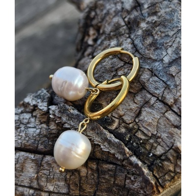 Katyba náušnice Říční perla v kruhu 0676