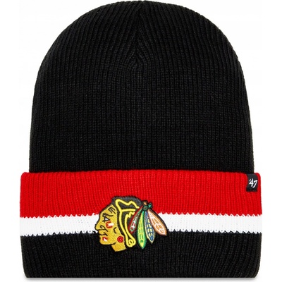 47 Brand Zimní čepice Chicago Blackhawks Split Cuff 47 Cuff Knit Black