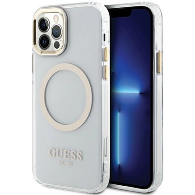 GUESS Кейс Guess GUHMP12MHTRMD за iPhone 12/12 Pro 6.1"", златист / златист, твърд, Metal Outline Magsafe (KXG0064767)