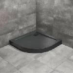 Radaway Doros A Compact Stone полукръгла душ корита 80x80 см черен акрил (SDRA8080-05-54S)