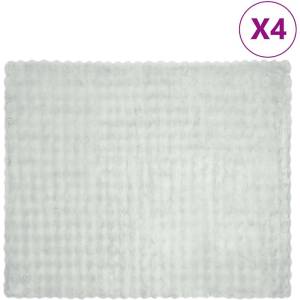 vidaXL Анти-слип изкуствено одеяло от заешка козина Olite 4 бр. Сиво (42021815)
