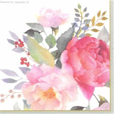 Ubrousek 33x33cm Růže akvarel – Sleviste.cz