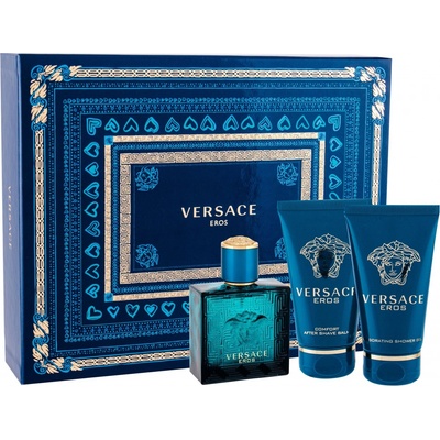 Versace Eros EDT 50 ml + sprchový gél 50 ml + balzam po holení 50 ml darčeková sada
