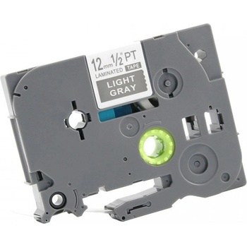 Pro Brother Съвместима лента с Brother TZ-MQL35/TZe-MQL35, 12mm x 5m, бял печат / Ярко сив фон (TZe-MQL35)