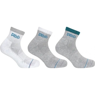 FILA ponožky 3-pack Fitness Quarter White-Grey – Hledejceny.cz