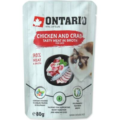 ONTARIO s kuracím mäsom a krabom vo vývare 80 g
