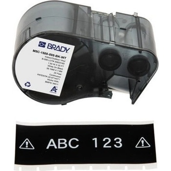 Image 1 of Brady M5C-1500-595-BK-WT / 170947, 38.10 mm x 7.62 m, Винил, бял печат / черен фон (170947)
