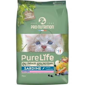 Pro-Nutrition PureLife Kitten суха храна за котки - със сардини 8 кг