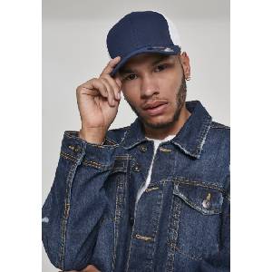 Urban Classics Шапка с козирка в синьо и бяло Flexfit Ultrafibre & Airmesh 6533T SALE - , размер S/M