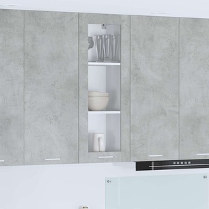 vidaXL Висящ шкаф Циментено сиво 40 x 31 x 100 см Инженерна дървесина (884381)