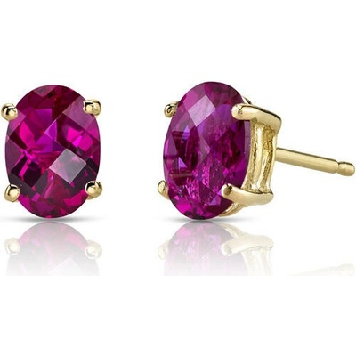 Eppi Zlaté náušnice s oválnymi rubínmi Eppie Jalia E34086