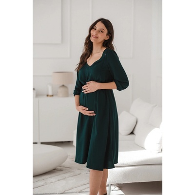 Tehotenské šaty na dojčenie 3/4 rukáv Lovely Midi Dress Ocean Green