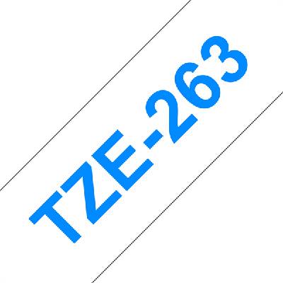 Brother Лента BROTHER TZe-263, синьо върху бял фон, ламинирана, 36 мм 1, 4", 8 метра TZE263 (TZE263)