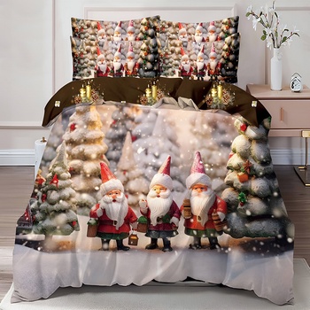 EmonaMall Двулицево коледно спално бельо (реално изображение) EmonaMall, 6 части - Модел S17120 (S17120-6666d5)